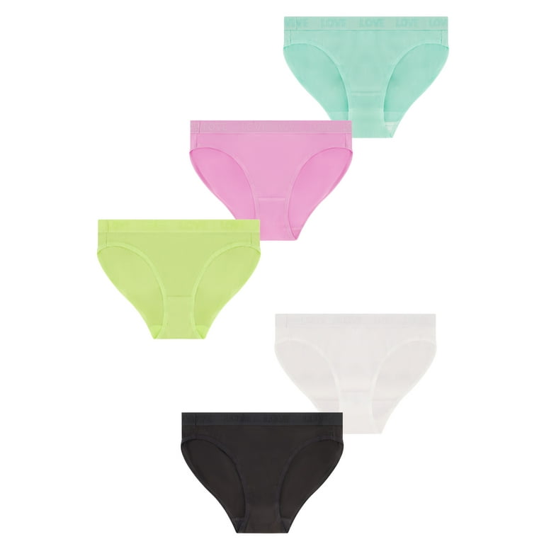 No Boundaries Stretch Ribbed Bikini Panties 5 Pack Sizes XS XXXL