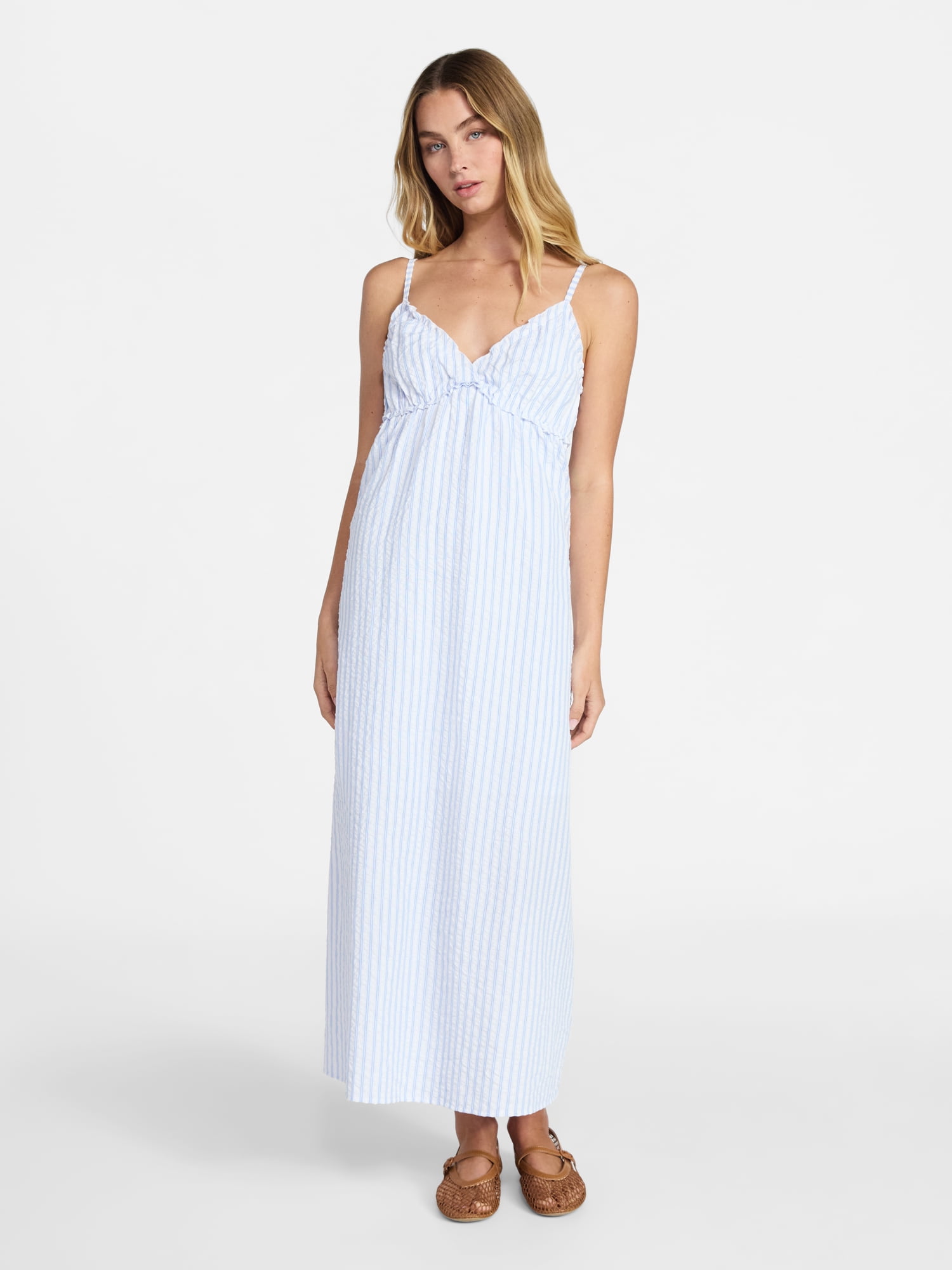 No Boundaries Striped Cami Maxi Dress, Women's XXS-XXL - Walmart.com