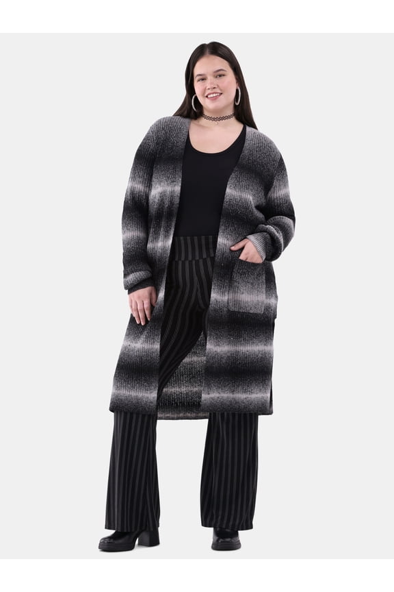 Striped Duster Cardigan, Women's and Women's Plus
