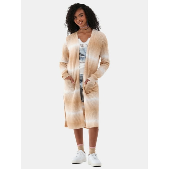 No Boundaries Striped Duster Cardigan, Women's and Women's Plus