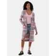 thumbnail image 1 of No Boundaries Striped Duster Cardigan, Women's and Women's Plus, 1 of 4