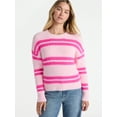 thumbnail image 1 of No Boundaries Striped Feather Sweater, Women's & Women's Plus, 1 of 5