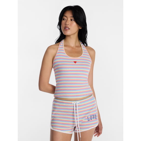 No Boundaries Pride Striped Halter Tank Top, Women's XXS-XXL