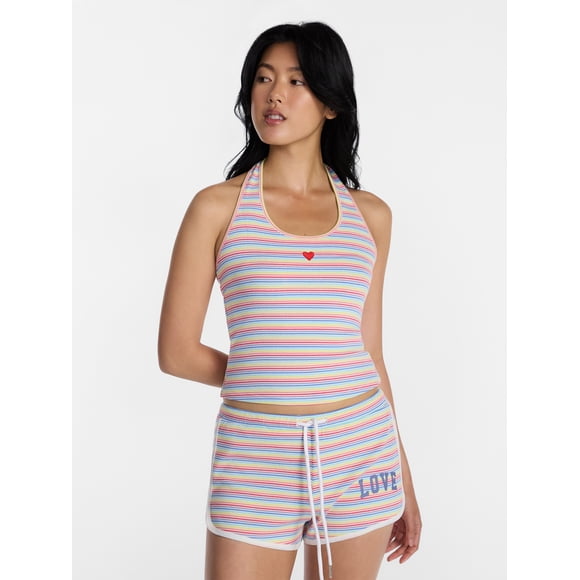 No Boundaries Pride Striped Halter Tank Top, Women's XXS-XXL