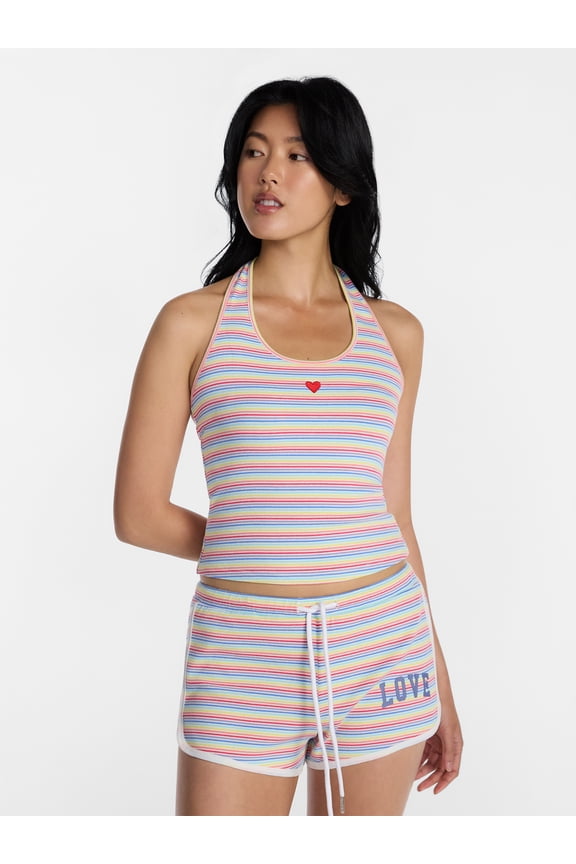 Pride Striped Halter Tank Top, Women's XXS-XXL