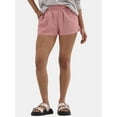 thumbnail image 1 of No Boundaries Striped Seersucker Bungee Shorts, 2" Inseam, Women's and Women's Plus, 1 of 5
