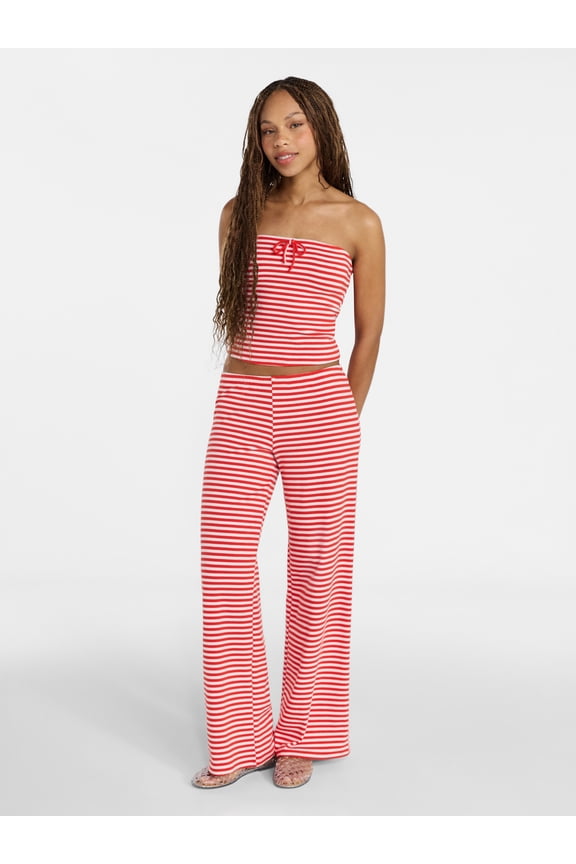 Striped Tube Top and Pants Set, 2-Piece, Women's XXS-XXL