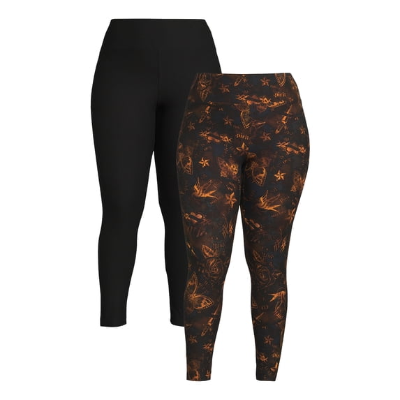No Boundaries Faux Sueded Ankle Leggings, 27.5”Inseam, 1 or 2-Pack, Women's & Women's Plus Sizes XXS-4X