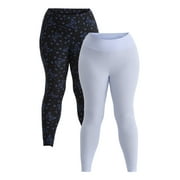 No Boundaries Sueded Ankle Leggings, 27.5'' Inseam, 2-Pack, Women's Plus