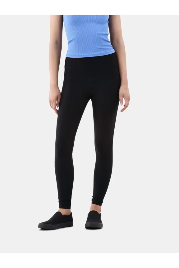 Faux Sueded Ankle Leggings, 27.5”Inseam, 1 or 2-Pack, Women's & Women's Plus Sizes XXS-4X