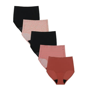 No Boundaries Super High-Rise Brief Period Underwear, Sizes S - XXL, 5 Pack
