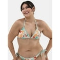 thumbnail image 1 of No Boundaries Women's Surf Kitschy Binding Triangle Bikini Top, Sizes XXS-XXL, 1 of 5