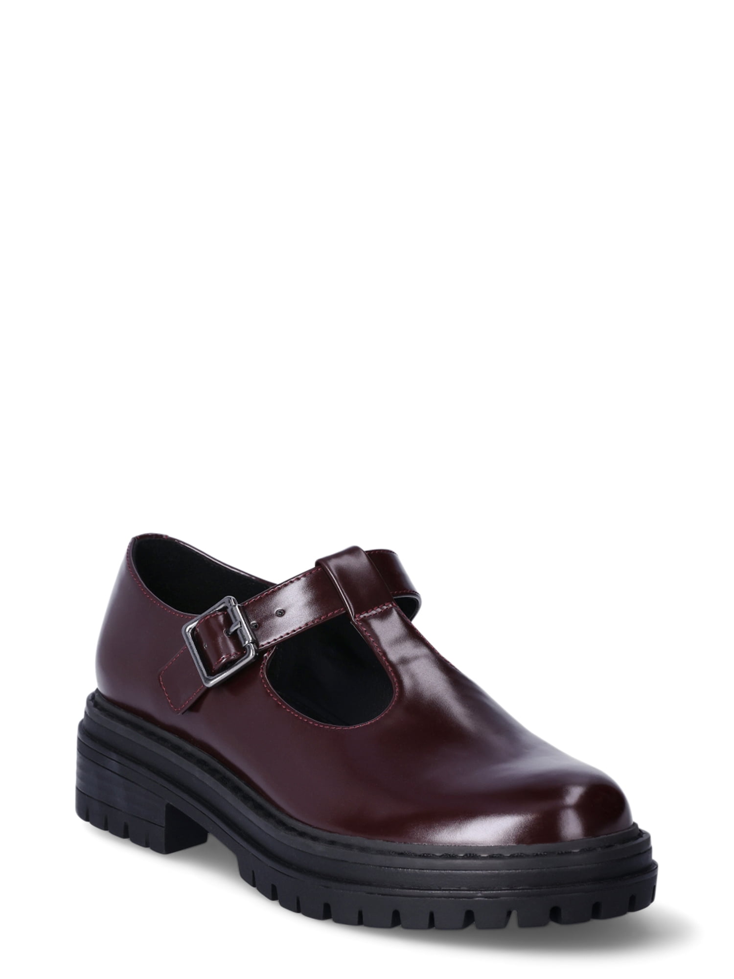 No Boundaries Women's T-Strap Mary Jane Shoes Faux Leather