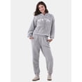 thumbnail image 1 of No Boundaries Teddy Fleece Hoodie and Joggers Set, 2-Piece, Women's and Women's Plus, 1 of 4