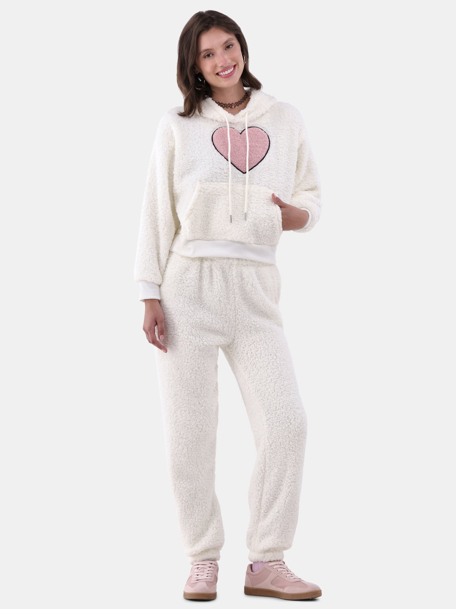 Teddy fleece hoodie women's hot sale