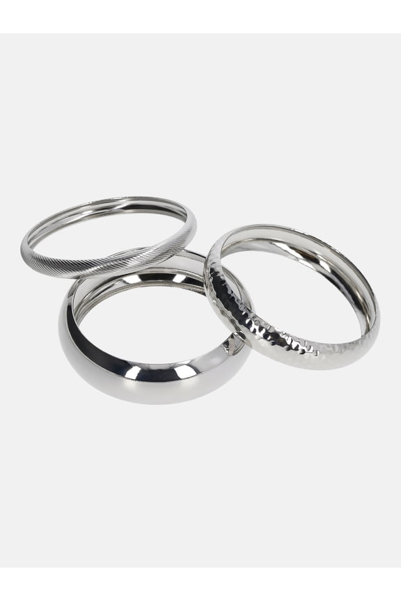 Silver-Tone Bangles, 3-Pack, Women's