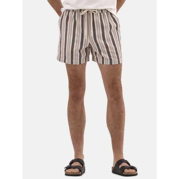 No Boundaries Textured Fabric Shorts, 5" Inseam, Men's & Big Men's, Sizes XS-5XL