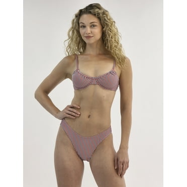 No Boundaries Striped Underwire Bikini Bralette, Women's