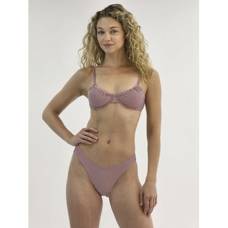 No Boundaries Striped Underwire Bikini Bralette, Women's