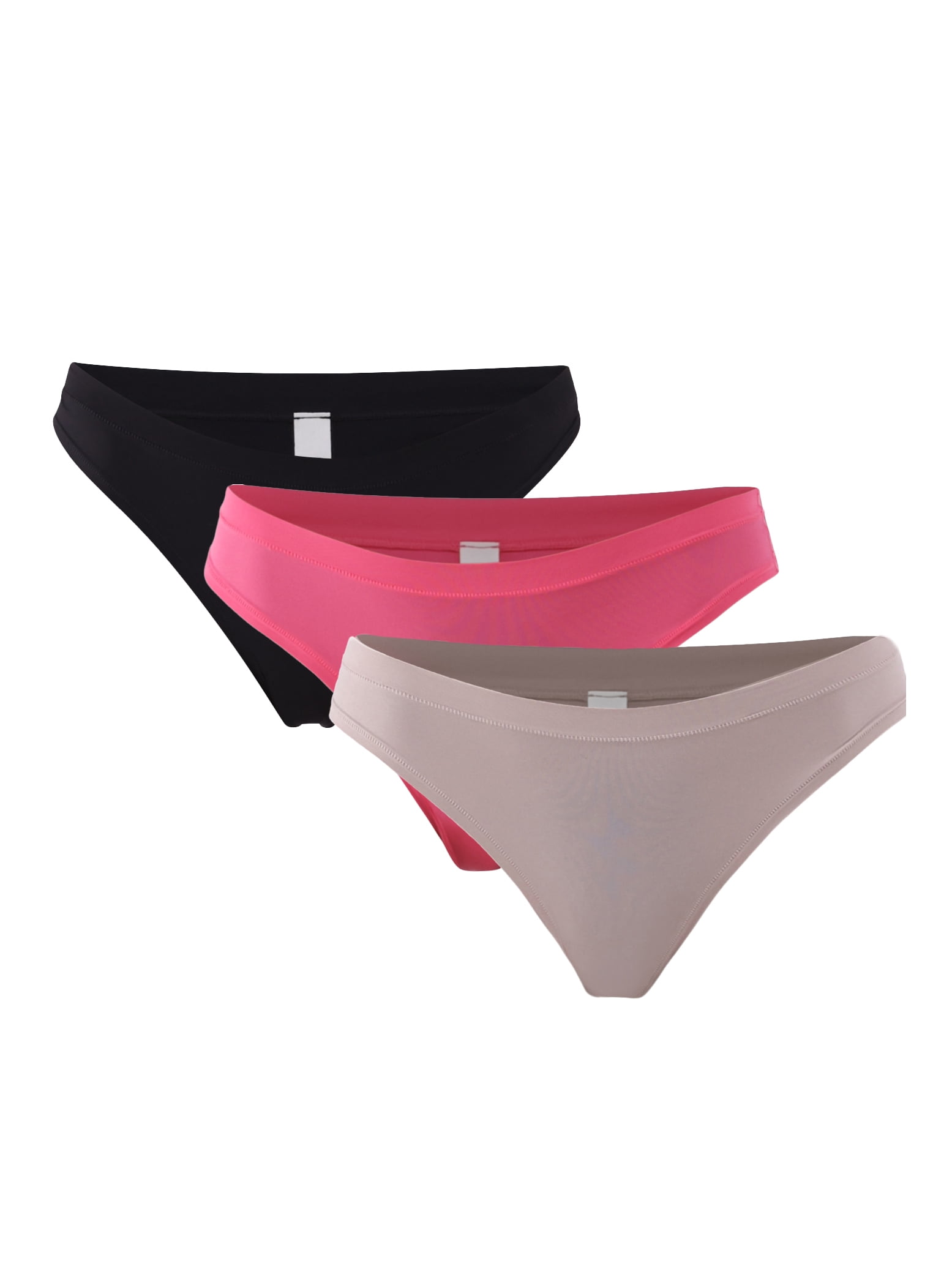 No Boundaries Women's Fit Stretch Thong Panties, 3-Pack, Sizes XS - 3XL