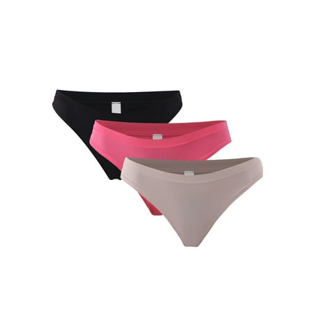 No Boundaries Women's Fit Stretch Thong Panties, 3-Pack, Sizes XS - 3XL