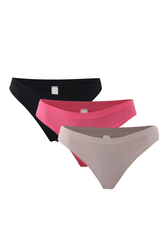 Women's Fit Stretch Thong Panties, 3-Pack, Sizes XS - 3XL