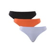 thumbnail image 1 of No Boundaries Women's Fit Stretch Thong Panties, 3-Pack, Sizes XS - 3XL, 1 of 6