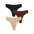 thumbnail image 1 of No Boundaries Fit Stretch Thong Panties, 3-Pack, Women's XS-XXXL, 1 of 8