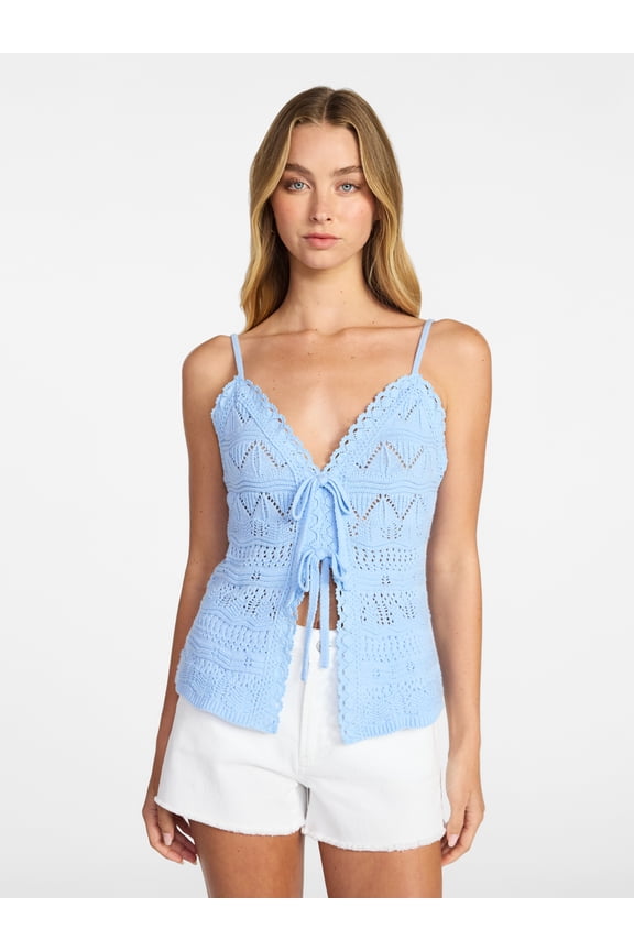 Tie Front Pointelle Cami, Women’s XXS-XXL