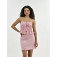 thumbnail image 1 of No Boundaries Women's Tie Front Top and Slit Mini Skirt Set, 2-Piece, Sizes XXS-XXL, 1 of 6