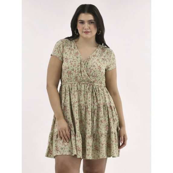 No Boundaries Tiered Babydoll Dress, Women's Plus