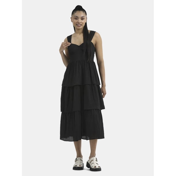 knee length dresses for ladies Apple Green Bustier Chiffon Tiered Maxi Dress – Dressesforparty