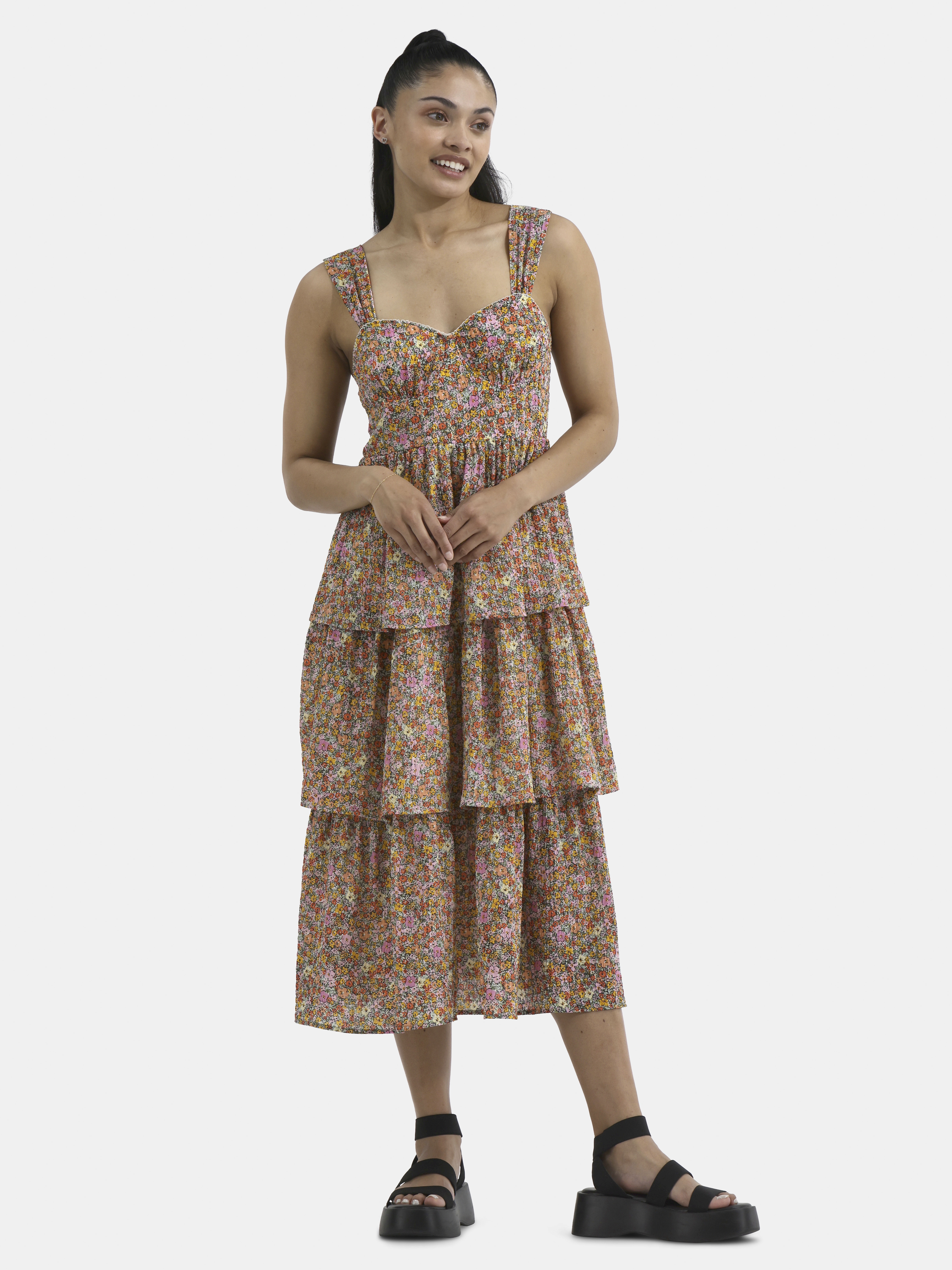 No Boundaries Mix Media Maxi Dress Women s