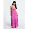 No Boundaries Crochet Lace Trim Tiered Maxi Dress,