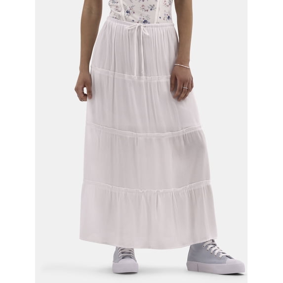 No Boundaries Tiered Maxi Skirt, Women's and Women's Plus
