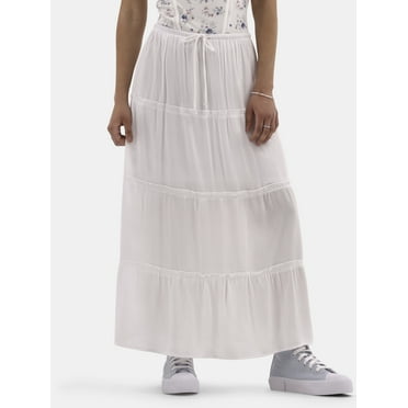 No Boundaries Tiered Maxi Skirt, Women's and Women's Plus
