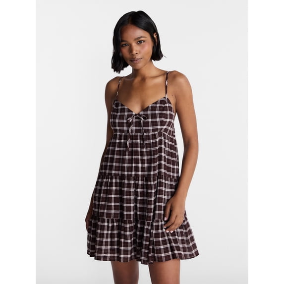 No Boundaries Tiered Trapeze Dress, Women's XXS-XXL