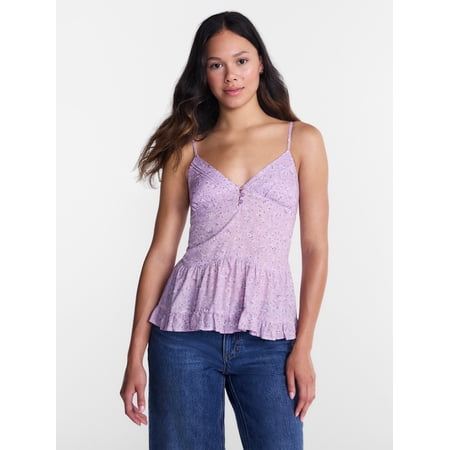 No Boundaries Tiered Woven Cotton Cami, Women's XXS-XXL