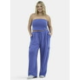 thumbnail image 1 of No Boundaries Tube Top and Cargo Sweatpants Set, 2-Piece, Women's, 1 of 3