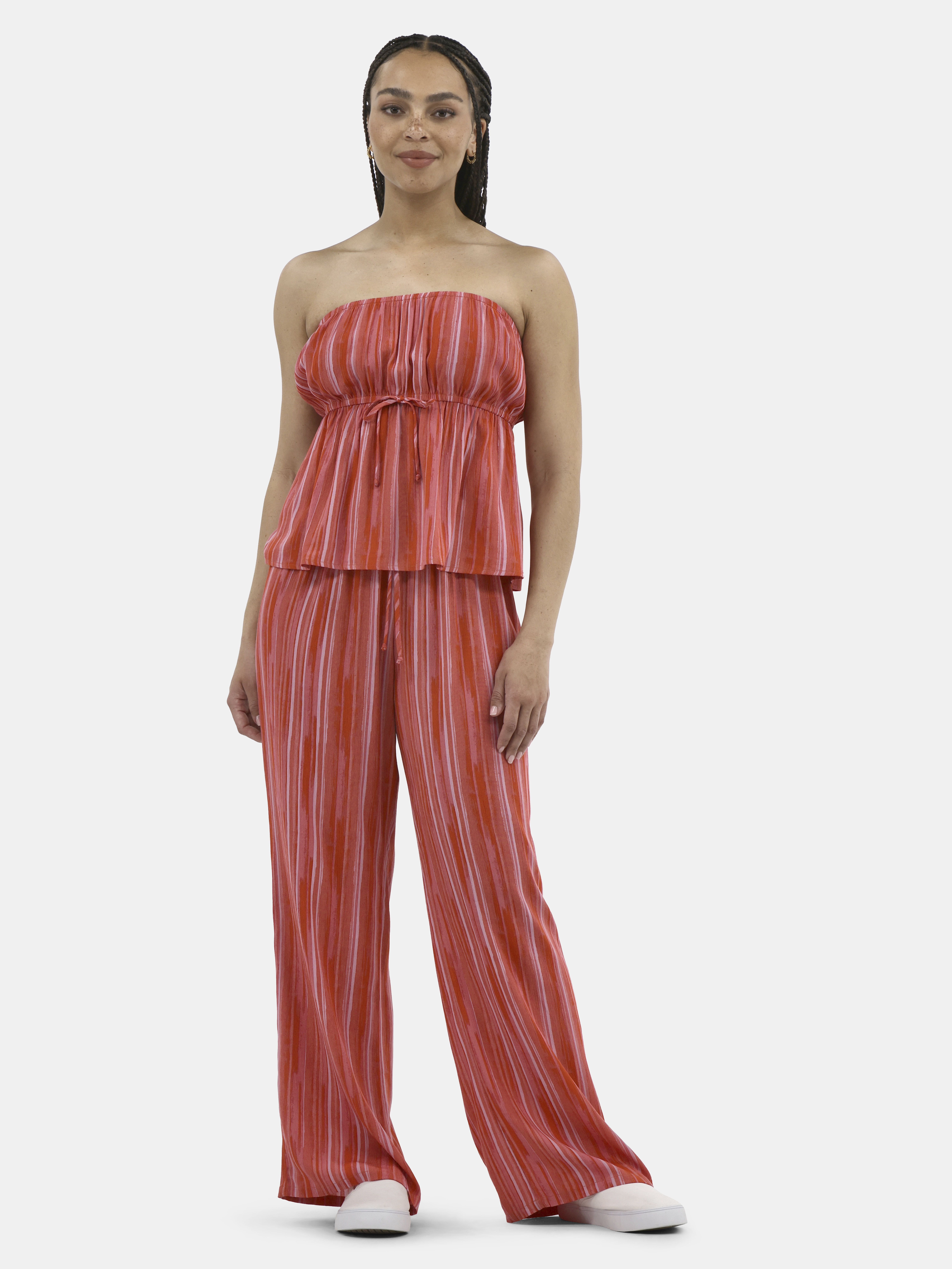 No Boundaries Tube Top and Palazzo Pants Set, 2-Piece, Women's