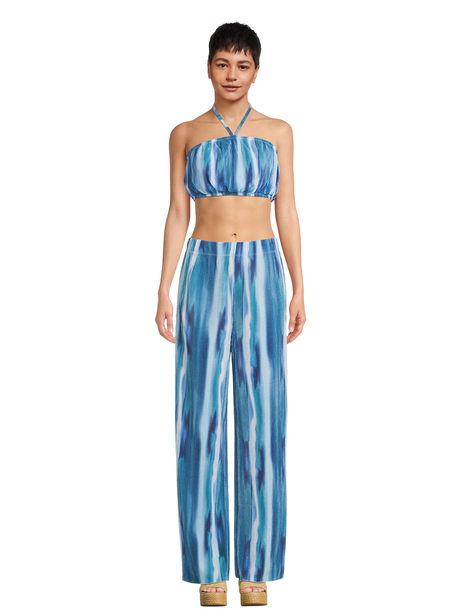 No Boundaries Tube Top and Pants Set, 2 Piece, Women's and Women's