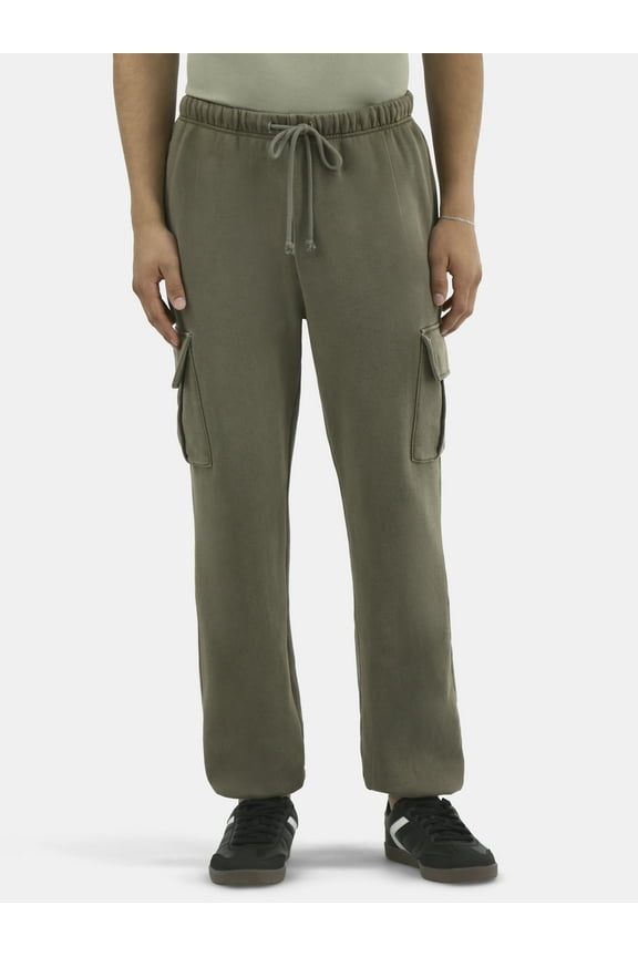 Men's & Big Men's Cargo Jogger Fleece Sweatpants, Sizes XS-5XL