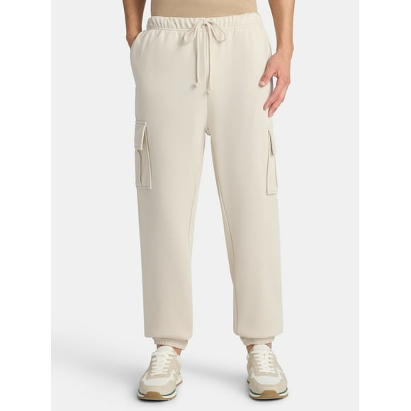 No Boundaries Men's & Big Men's Cargo Jogger Fleece Sweatpants, Sizes XS-5XL