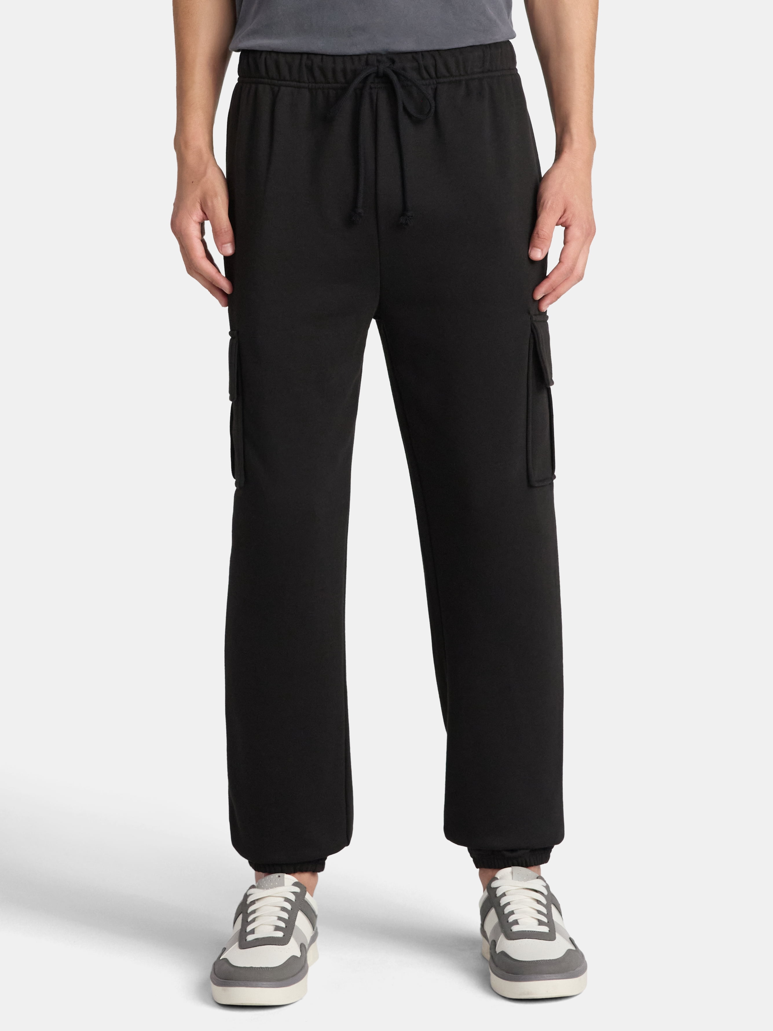 No Boundaries Cargo Jogger Fleece Sweatpants, 30'' Inseam, Men's & Big Men's