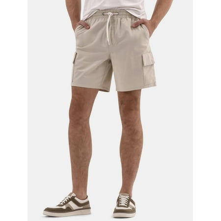 No Boundaries Men's & Big Men's Twill Cargo Shorts, 7 in Inseam, Sizes XS-5XL