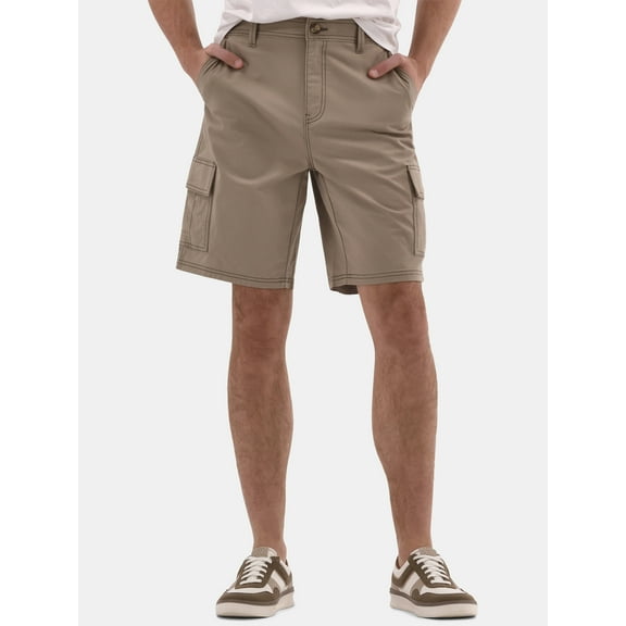 No Boundaries Men's & Big Men's Twill Long Cargo Shorts, 9" Inseam, Sizes XS-5XL