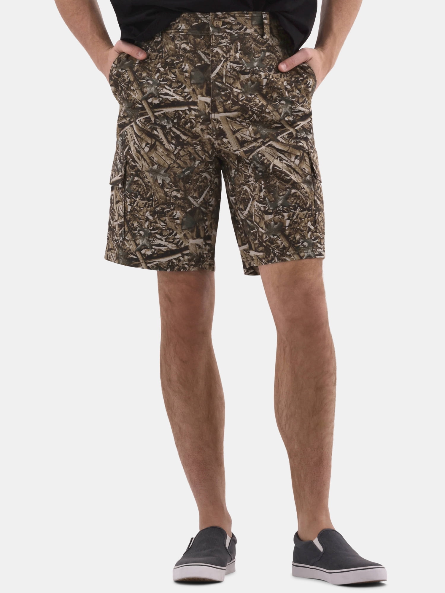 No Boundaries Men's & Big Men's Twill Long Cargo Shorts, 9" Inseam, Sizes XS-5XL