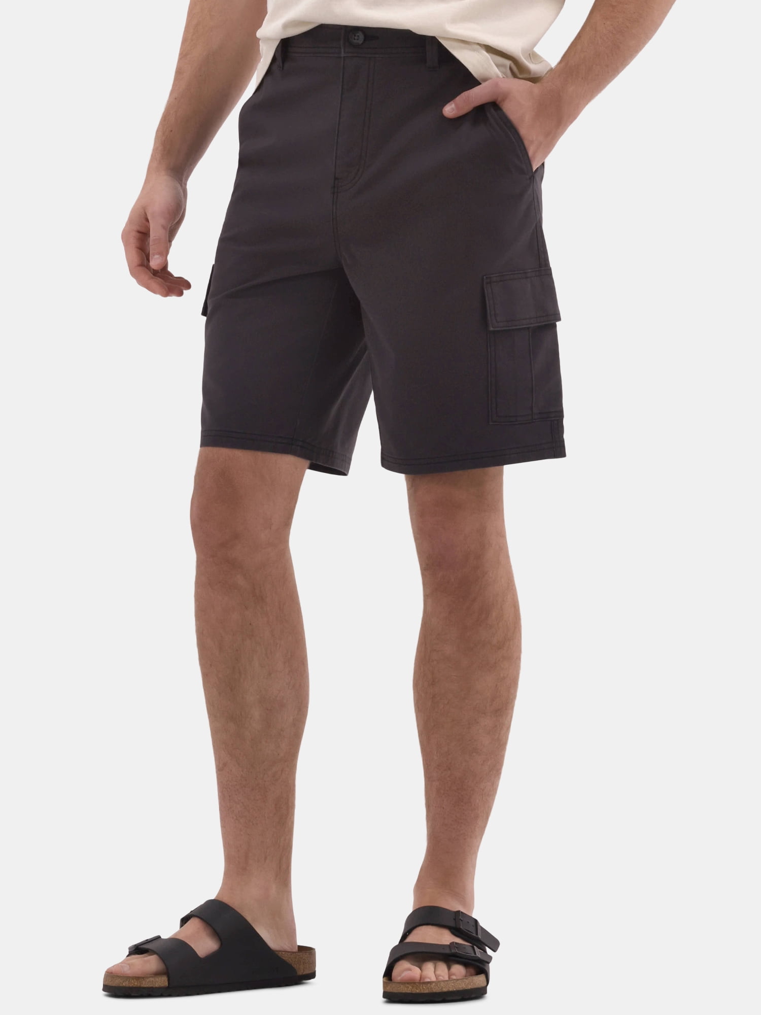 No Boundaries Men's & Big Men's Twill Long Cargo Shorts, 9" Inseam, Sizes XS-5XL