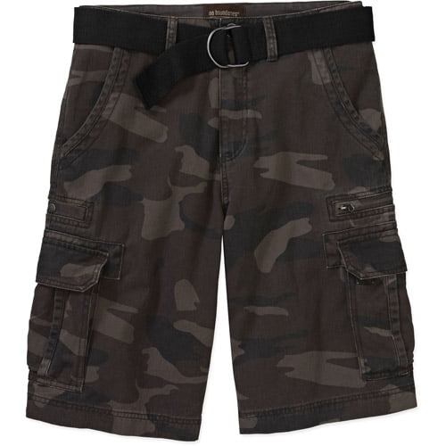 No boundaries men's belted twill cargo short clearance