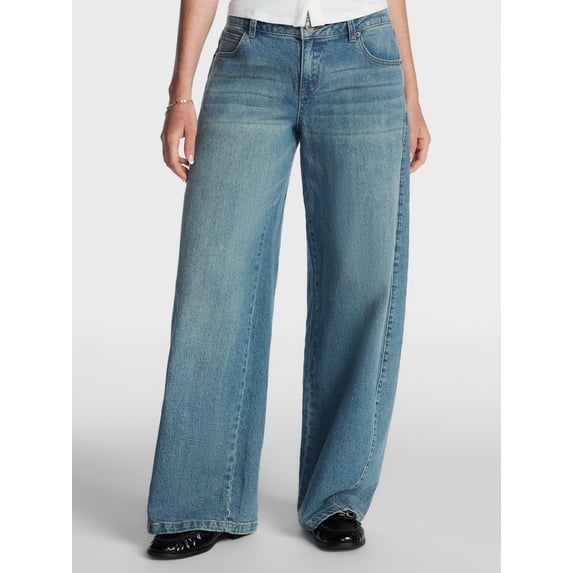 No Boundaries Ultra Baggy Barrel Jeans, 30.5", 32.5'', 34.5" Inseams, Women's and Women's Plus Sizes 00-4X